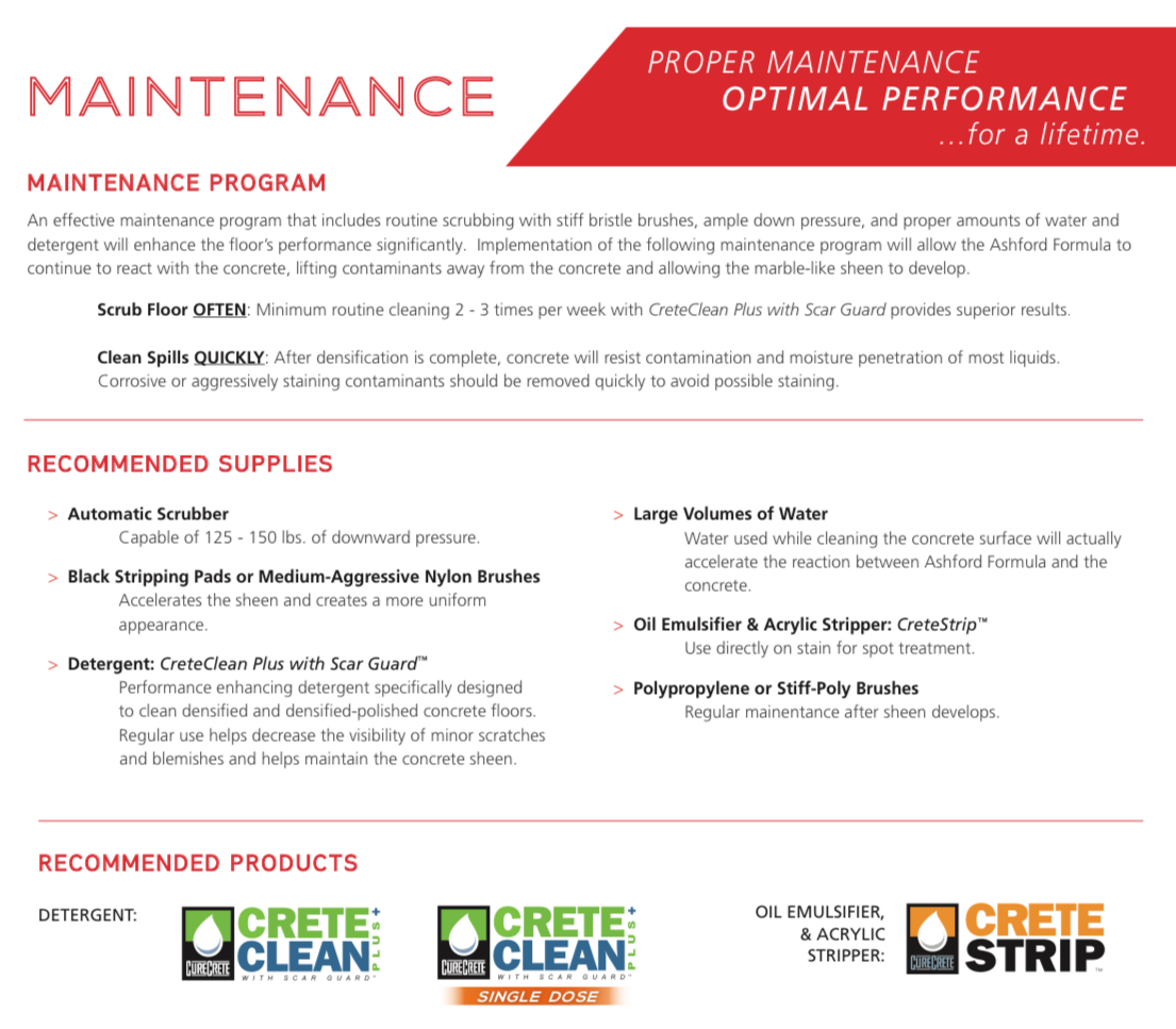 Ashford Formula maintenance program and recommended cleaning supplies