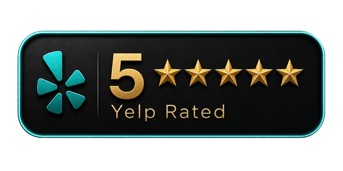 5 star Yelp rated badge