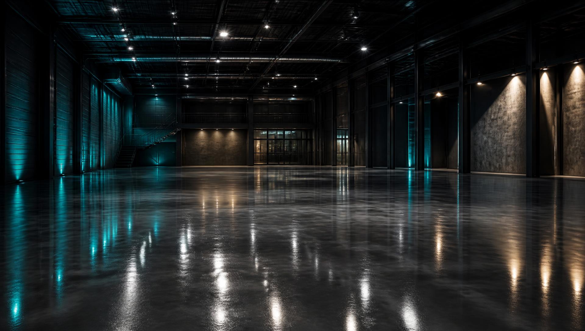 Polished concrete industrial flooring